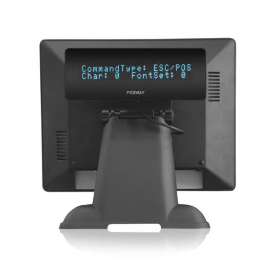 A Series terminal, rear view with VFD customer display