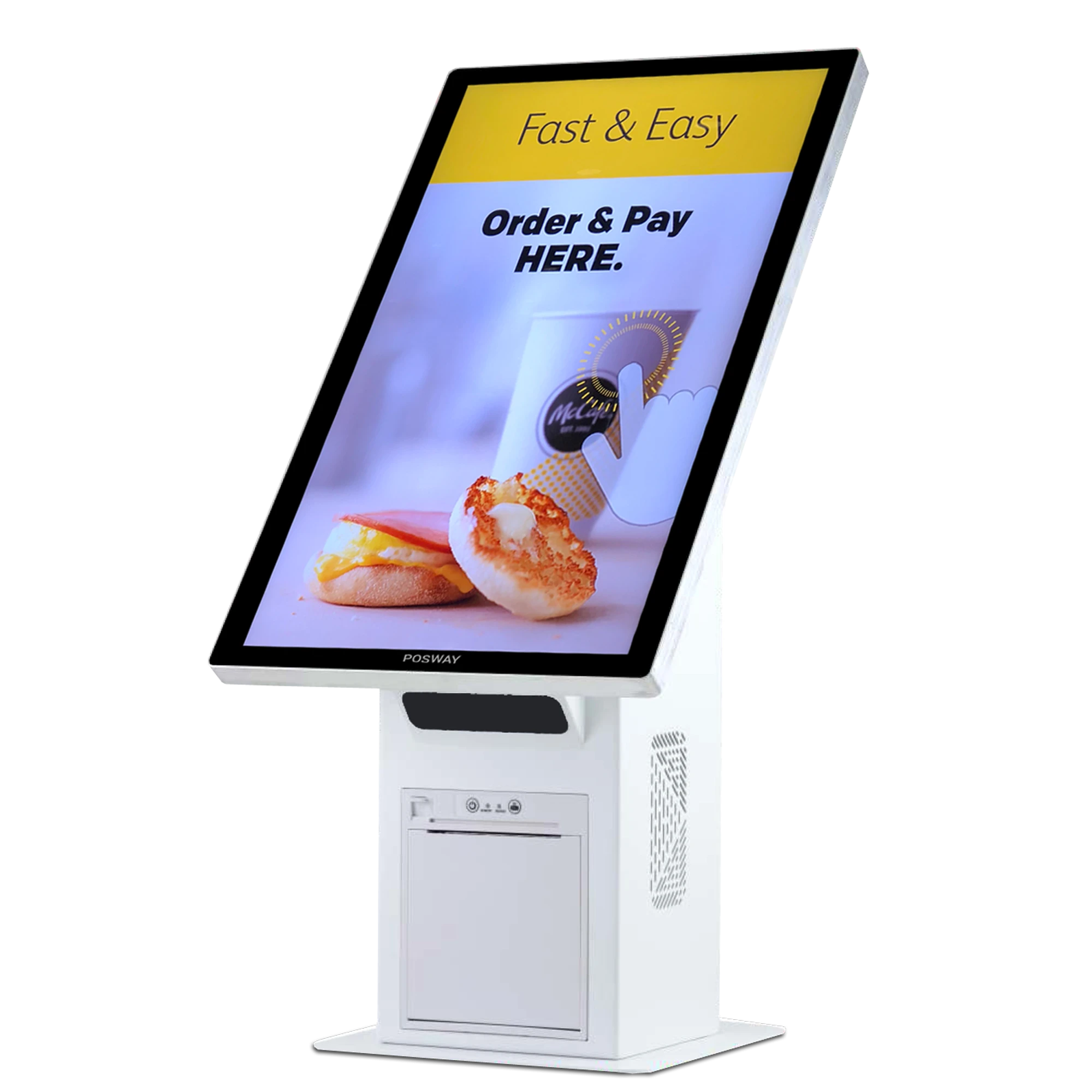 POSWAY self-order kiosk, order and pay screen